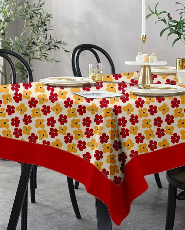 Basic Printed 12 Seater Cotton Dining Table Cover Cloth Linen | 120 X 70 Inches For Discount