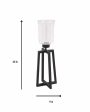 Black Hurricane Pillar Glass Candle Holder | Single Discount