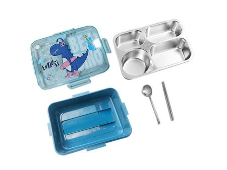 Big Size Stainless Steel Lunch Box Tiffin with Insulated Bag Spoon & Chopsticks Set Hot on Sale