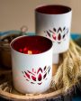 Lotus White Votives | Set Of 2 | 4 x 4 inches Online Sale