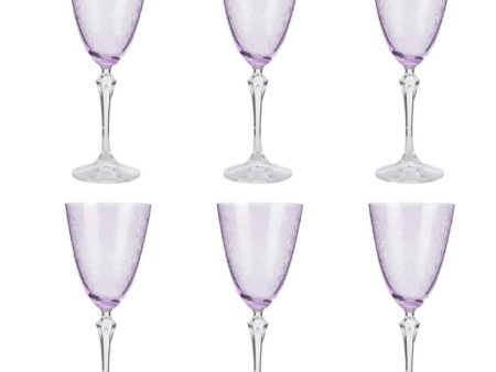 Elizabeth Wine Glass Clear Bohemia Crystal Glassware | Set of 6 | 4 x 9 inches | 350ml For Cheap