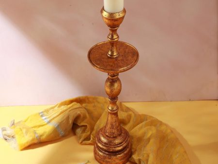 Dhyaan Wooden Pillar Candle Holder | 22 inches Online