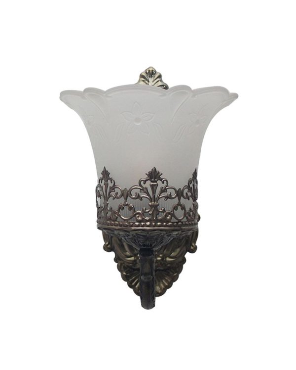 Antique Decorative Tulip Milky Shade Metal Wall Light | 7 x 10.5 x 10.5 inches Fashion