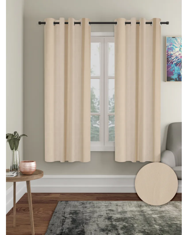 Beige Blackout Solid Curtains | Set of 2 Online Hot Sale