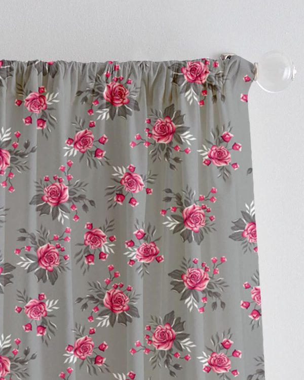 Blooms Printed Polyester Semi Sheer Door Curtains | Set Of 2 Online Sale