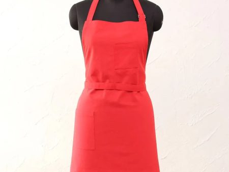 Red Simple Design Cotton Chef’s Apron Online now