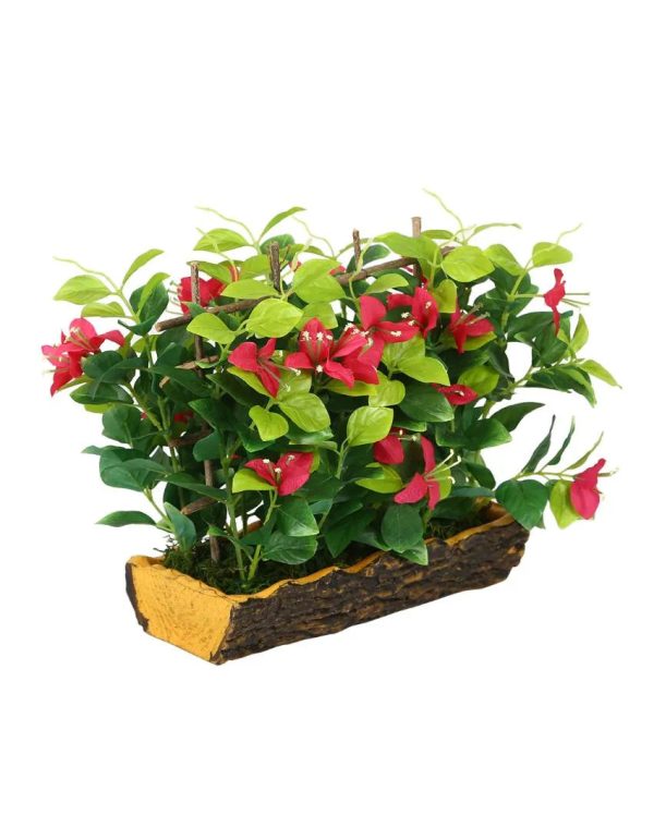 Bougainvillea Artificial Bonsai Plant with Polyurethane Pot | 11 inches Sale