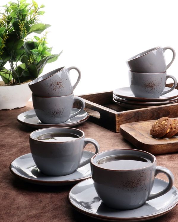 Blue Ceramic Cup and Saucer Set | 150 ML For Discount