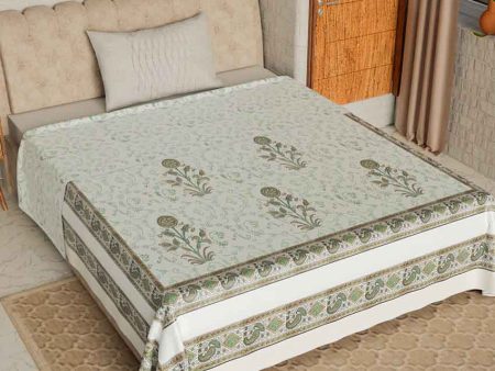 Floral Plant Block Printed Cotton Dohar | Single Bed | 90 X 60 inches For Cheap