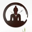 Buddha in Lotus Posture Designer Wooden Wall Clock Cheap