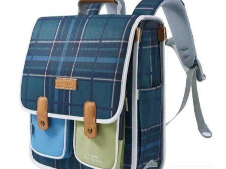 Blue Scottish Plaid Checks Rectangle Style Backpack Online Hot Sale