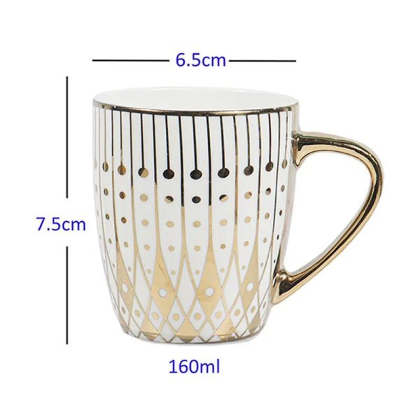 Gold Modern Pattern Fine Bone China Golden Tea Cups | Set of 6 Cheap