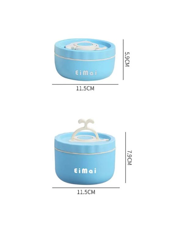 Blue & Brown Stainless Steel Lunch Box with Insulated Cover | Set of 3 Pcs Online