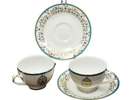 Mavi Porcelain Tea Cup & Saucer | Set of 12 Online Hot Sale