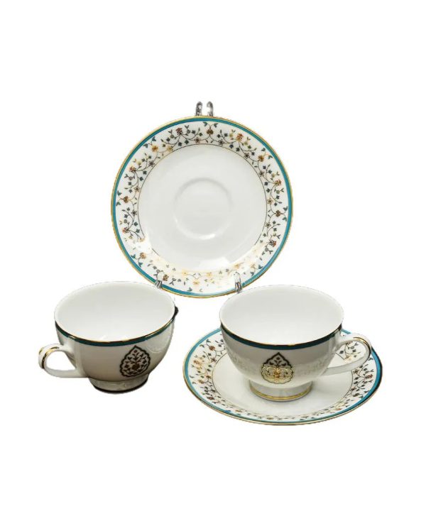 Mavi Porcelain Tea Cup & Saucer | Set of 12 Online Hot Sale