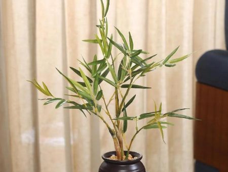 Bamboo Artificial Bonsai Plant with Ceramic Pot | 12 inches Hot on Sale