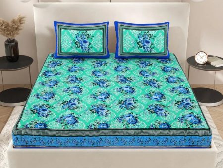 Beautiful Jaipuri Hand Printed Cotton Queen Size Bedsheet | Queen Size | 92 x 87 inches For Cheap