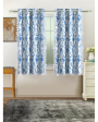 Blue Cotton Boho Curtains With Stainless Steel Rings | Set of 2 Online