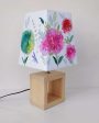 Empire Hydrangea Floral Lamp Shaded Cotton Table Lamp For Sale