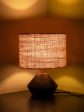 Beige Jute Table Lamp With Wood Natural Base | 7X12 Inches Fashion