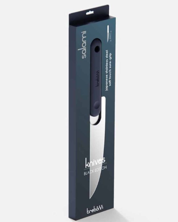 Black Stainless Steel Salami Knife With Soft Touch Anti Slip Handle | 11 inches Cheap