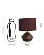 Brown Jute Table Lamp with Wood Natural base | 7x12 inches Cheap