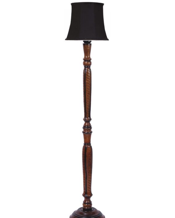 Modern Design Cotton Shade Wooden Floor Lamp | 12 X 57 inches on Sale