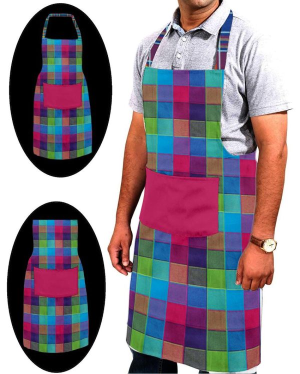 Premium Multi Checks Cotton Apron | 24 x 32 inches Online now