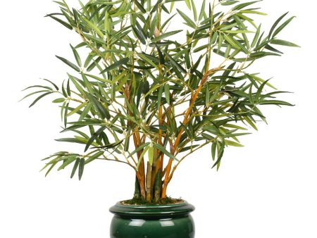 Bamboo Artificial Bonsai Plant with Ceramic Pot | 2 feet For Discount