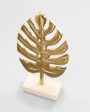 Big Gold Leaf Sculpture with Marble Base Decor Object | 6 x 2 inches on Sale