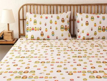 The Little Babushkas Multicolor Cotton Bedsheet Set | Double Bed | 90 X 108 inches For Discount