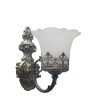 Antique Decorative Tulip Milky Shade Metal Wall Light | 7 x 10.5 x 10.5 inches Fashion