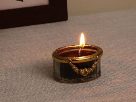 Black Velvet Scented Candle Jar With Ring | 7.6 x 5.1 x 5.1 cm   3 x 2 x 2 inches Online Hot Sale