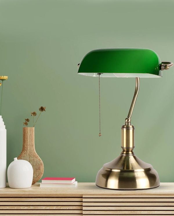 Elegant Metal Banker Desk Lamp Sale