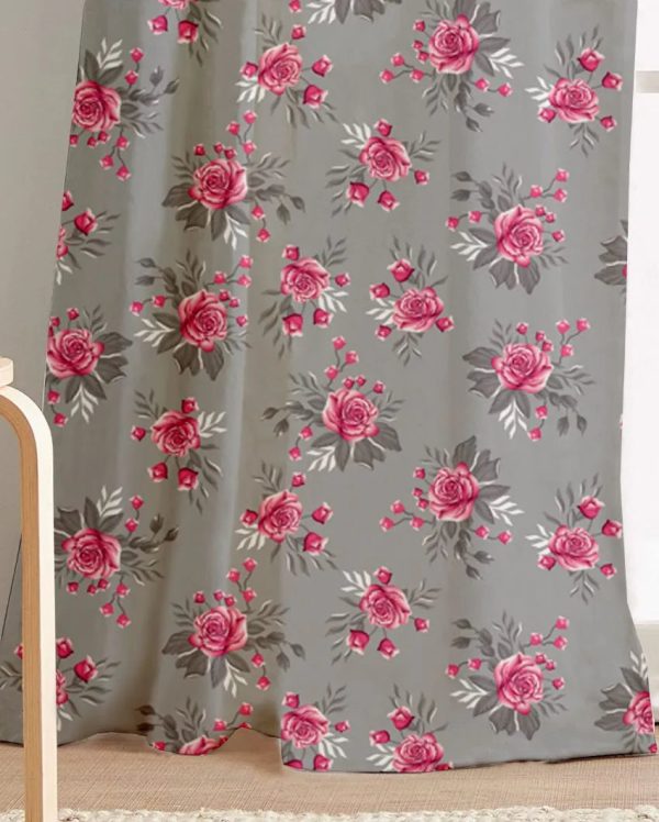 Blooms Printed Polyester Semi Sheer Door Curtains | Set Of 2 Online Sale