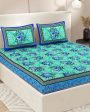 Beautiful Jaipuri Hand Printed Cotton Queen Size Bedsheet | Queen Size | 92 x 87 inches For Cheap