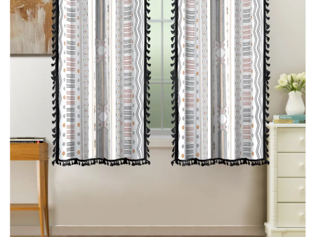 Cotton Boho Curtains With Stainless Steel Rings | Set of 2 Sale