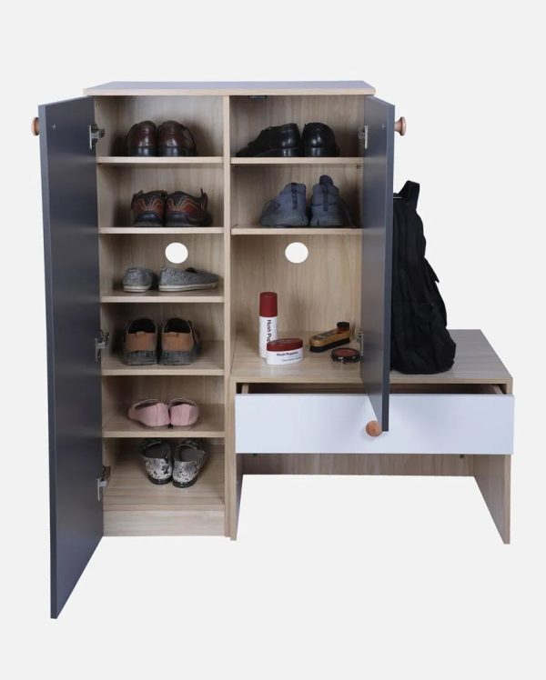 Big Wooden Shoe Rack With Extra Storage | 41 x 16 x 47 inches Online now