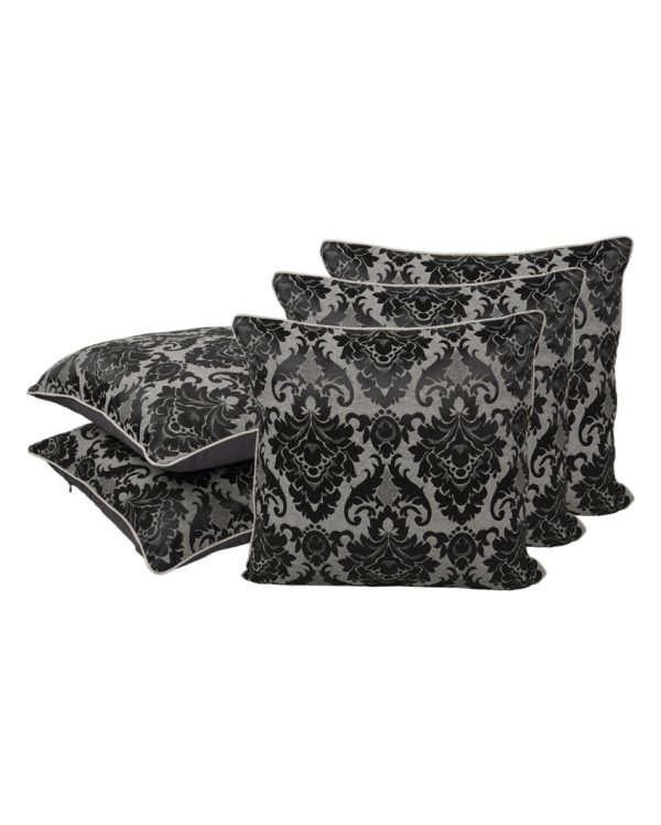 Black Dual Tone Colored Cotton Cushion Covers | Set of 5 | 16 x 16 inches Online Sale