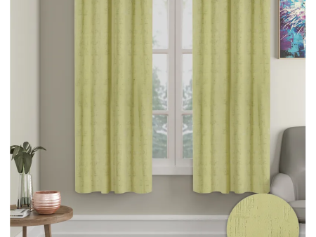 Green Blackout Emboss Curtains | Set of 2 Cheap