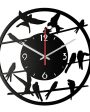 Birds on Wire Wooden Wall Clock Hot on Sale