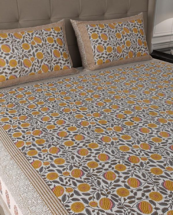 Beauty Exquisite Block Print Cotton Bedding Set | King Size | 90 x 106 inches Hot on Sale