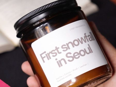 First Snowfall in Seoul Glass Jar Scented Candle | 8.89 x 7.62 cm   3.5 x 3 inches Sale