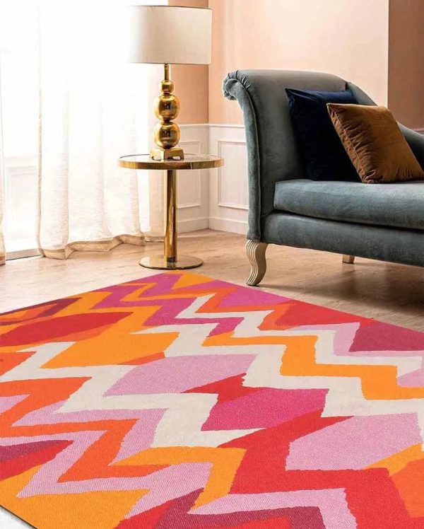 Azalea Multicolor Cotton Printed Carpet | 67 x 47 inches on Sale