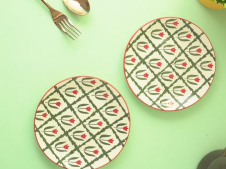 Tropical Print Ceramic Small Plates | Set of 2 | 7 Inches Fashion