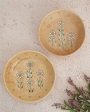 Beige Ceramic Artisan Handpainted Bloom Serving Bowls | Set Of 2 Sale