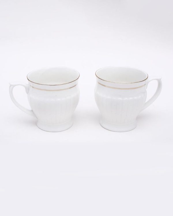 Gold Line Kalas Embose Bone China Tea Cups | 175 ml | Set of 6 Hot on Sale