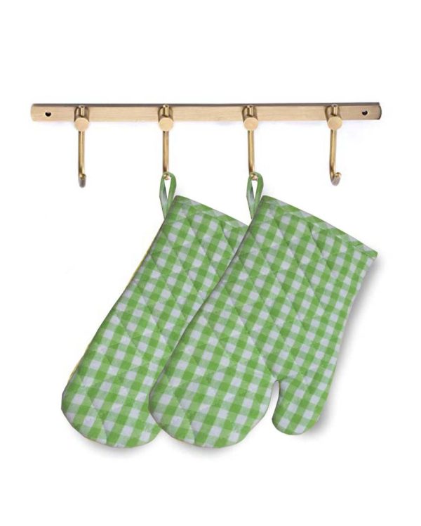 Premium Checks Cotton Oven Mitten | 7 x 13 inches Supply