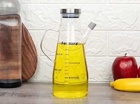 Borosilicate Glass Oil Bottle with Handle | 650 ML For Cheap