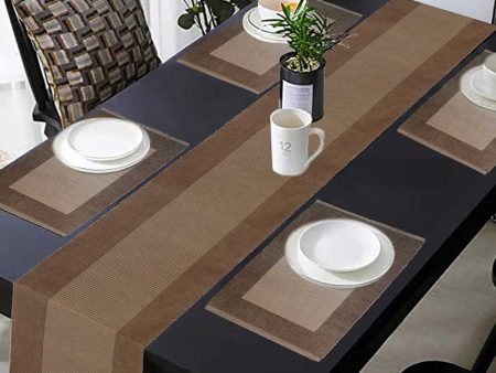 Beige Ribbed Table Runner & Placemats Sets Online Sale